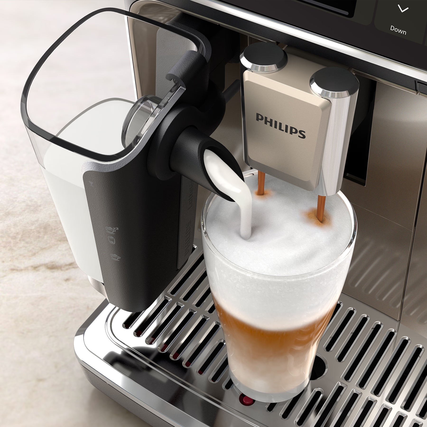 PHILlPS EP5547/90 Serie 5500 LatteGo 19 Kaffeespezialitäten Kaffeevollautomat Schwarz verchromt