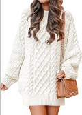 Womens Sweater Dress Oversized Cable Knit Chunky Long Sleeve Short Dresses 2025 Fall Outfits Vacation Winter Clothes